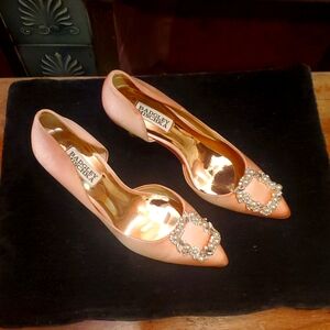 BADGLEY MISCHKA Size 5.5 Elegant Pink Embellished Heels